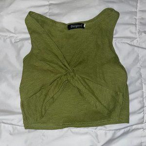 Ribbed Twist Knot Crop Top